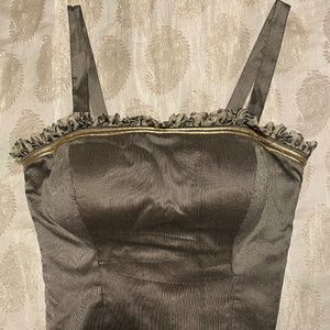 Designer black and gold bustier top - NWOT